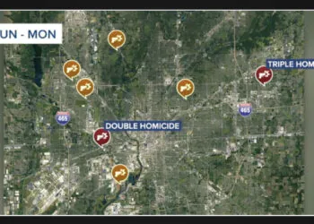 The greater Indianapolis area has had 13 shootings and 6 deaths in 48 hours